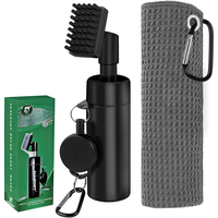 Golf Towel and Brush Set,  Golf Towel(16x16 inch) & Splash Golf Club Cleaner Brush Set, Retractable Clip Golf Cleaner Brush &...