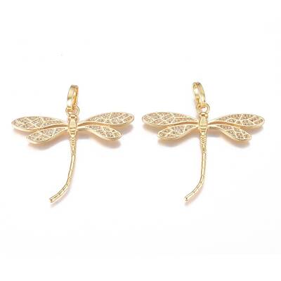 Brass Micro Pave Cubic Zirconia Pendants