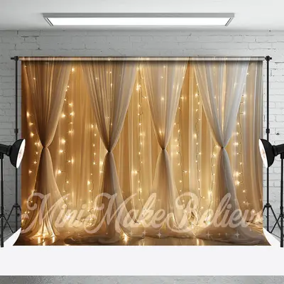 White Curtain Light Stripe Birthday Cake Smash Backdrop - Aperturee