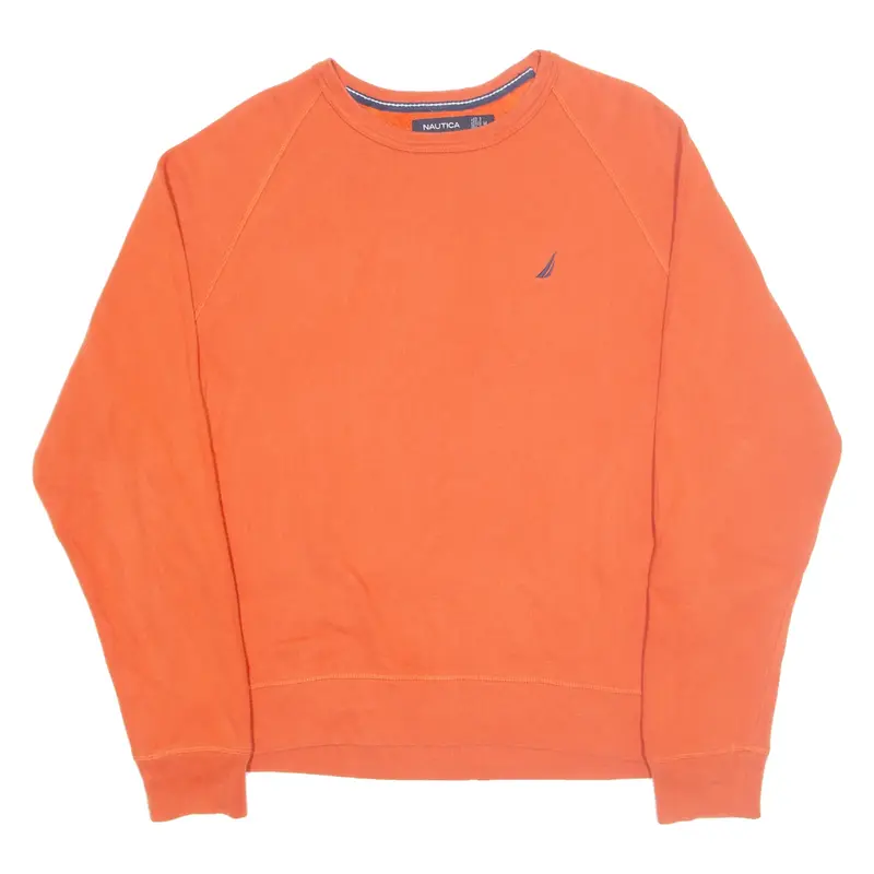NAUTICA Mens Sweatshirt Orange Crew Neck M