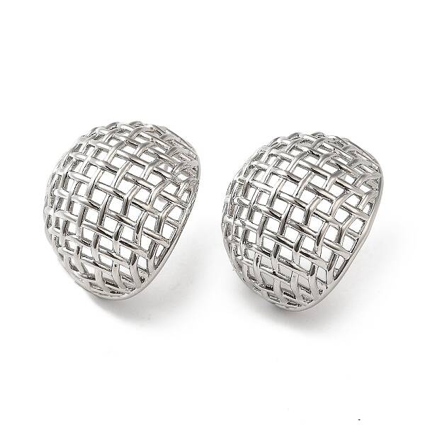 Rack Plating Brass Hollow Dome Stud Earrings for Women