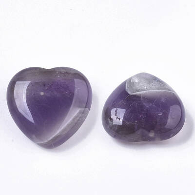 Natural Amethyst Heart Love Stone