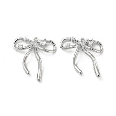 Brass Micro Pave Clear Cubic Zirconia Pendants