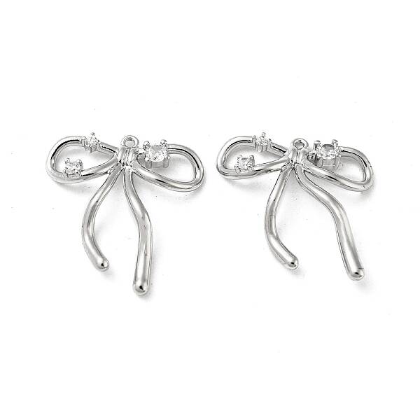 Brass Micro Pave Clear Cubic Zirconia Pendants