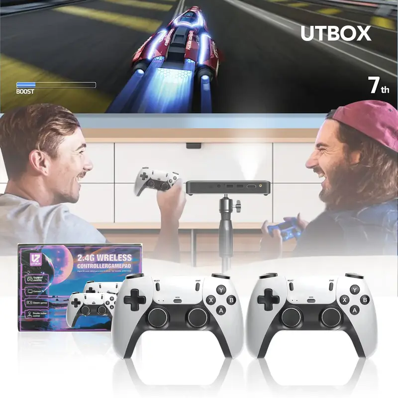 Wireless Retro Gaming Console with Games, 4K HDMI Output, 128GB Controller for TV Plugging, Built-in 40+ Emulators