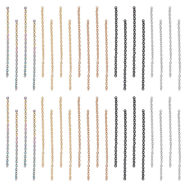 100Pcs 5 Colors 304 Stainless Steel Cable Chain Extender
