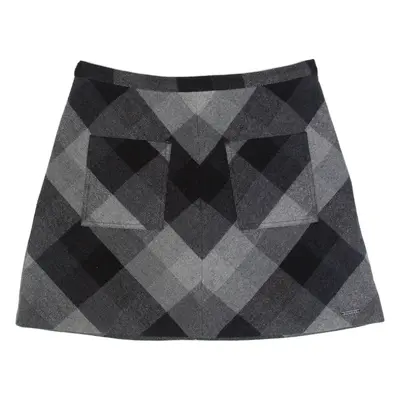 SUPERDRY Womens Straight Skirt Grey Short Wool Check L