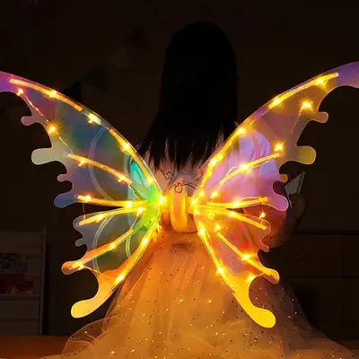 Butterfly Design Glowing Wings Back Decoration, Electric Butterfly Fairy Wings, Holiday & Party Supplies, Kids Toys, Gifts fo...