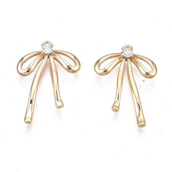 Brass Micro Pave Clear Cubic Zirconia Pendants