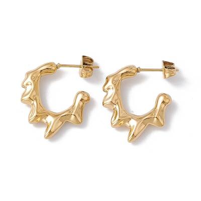 Ion Plating(IP) 304 Stainless Steel Melting Dripping Stud Earrings