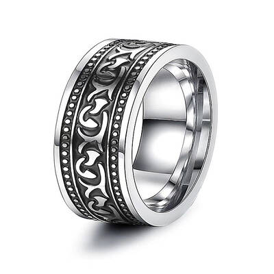 316 Stainless Steel Finger Ring with Enamel for Men