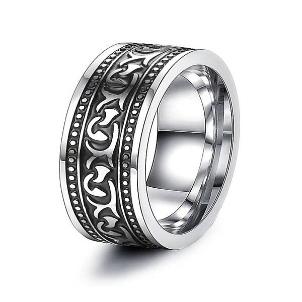 316 Stainless Steel Finger Ring with Enamel for Men