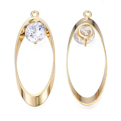 Brass Rhinestone Pendants