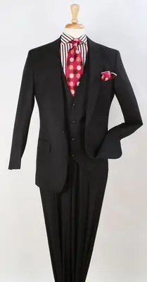 Apollo King Men's 3-Piece Fashion Suit - Wide Peak Lapel