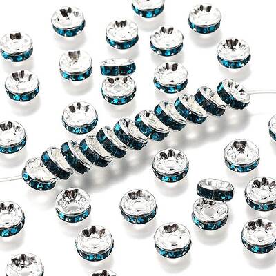 Brass Grade A Rhinestone Spacer Beads