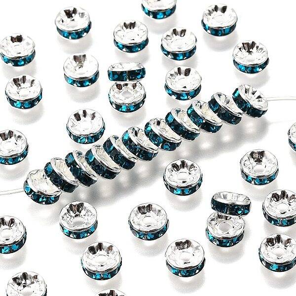Brass Grade A Rhinestone Spacer Beads