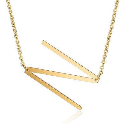201 Stainless Steel Initial Pendants Necklaces
