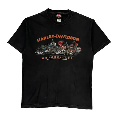 California Harley Davidson Graphic T-Shirt - Large Black Cotton