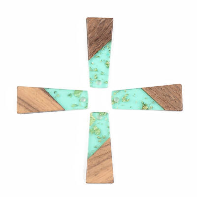 Transparent Resin & Walnut Wood Pendants