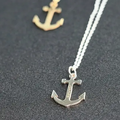 Anchor Name Necklace, Sterling Silver Custom Name Necklace, Anchor Jewelry, Personalized Necklaces, Nautical Necklace, Sailor...