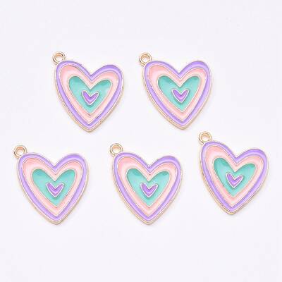 Light Gold Plated Alloy Enamel Pendants