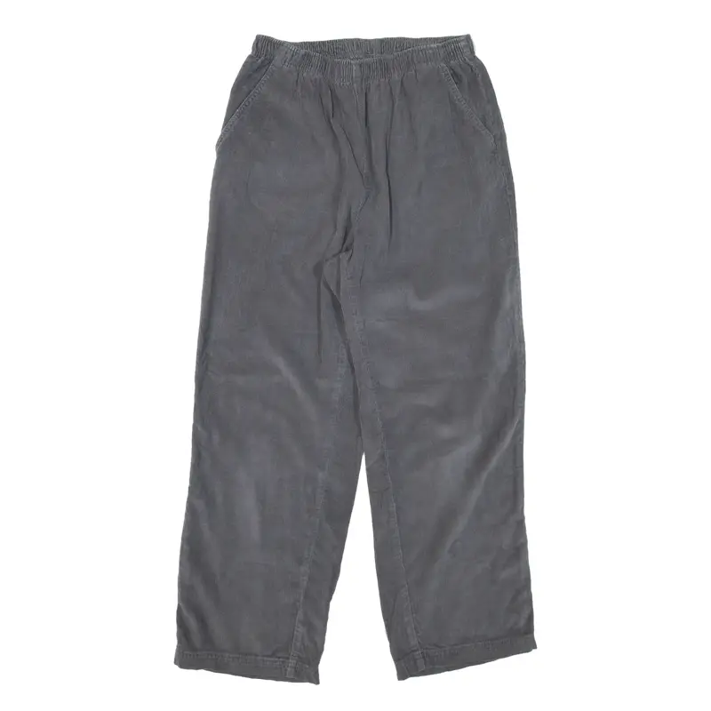 ERIKA Corduroy Trousers Grey Loose Straight Womens W26 L26