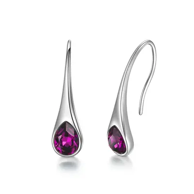Sterling Silver Crystal Drop Earrings