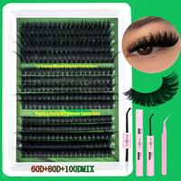 Individual False Eyelashes with Eyelash Tweezers & Glue, Natural Look Eyelash Extensions, Self Grafting Curl Eyelashes, Eye M...