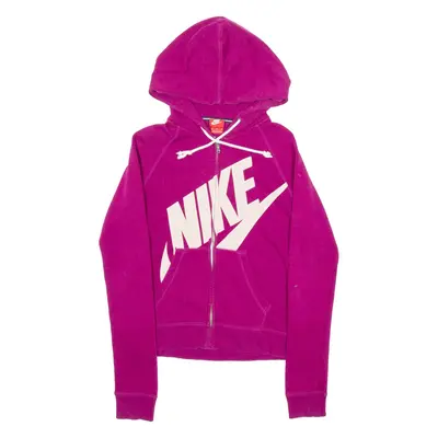 NIKE Womens Purple Hoodie Full Zip M