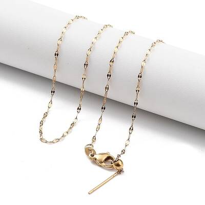 Ion Plating(IP) Adjustable 304 Stainless Steel Dapped Chain Necklaces