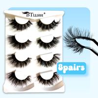 Fluffy False Eyelashes, Natural Look Eyelash Extensions, Wispy Cat Eye Look Faux Strip Lashes, Eye Makeup Strip Lash for Wome...