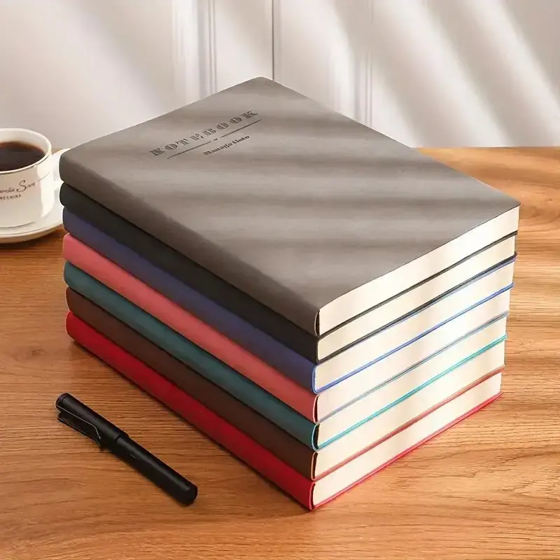 Soft Cover Notebook, 1 Count Personalized Squared Ruled Notebook with Ribbon Bookmark, Extra Thick Journal for Business Meeti...