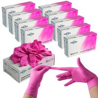 FINITEX Pink Nitrile Gloves, 3.5Mil Disposable Latex-Free Powder-Free, Cleaning Cook Kitchen Nail Hand Care Home Essentials W...