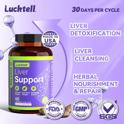 LUCKTELL Liver Support - Liver Detox,Repair & Regeneration, Healthcare, Dietary, Fitness, Turmeric Powder, Milk Thistle Powde...