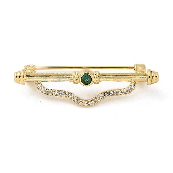 Brass Micro Pave Cubic Zirconia Brooches