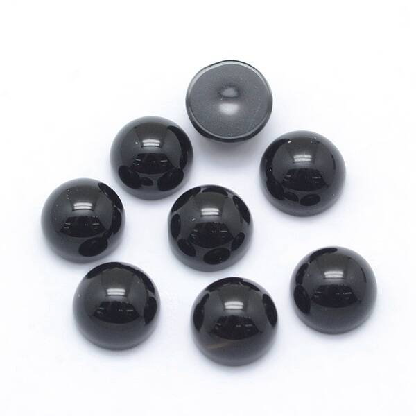Natural Dyed & Heated Black Agate Cabochons