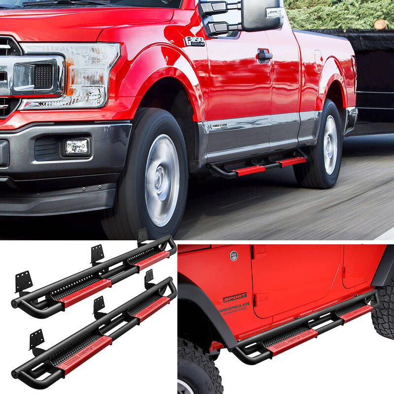 OEDRO Running Boards for 2015-2024 Ford F-150 SuperCrew Cab, 2017-2024 Ford F-250 F-350, Textured Nerf Bar Truck Side Steps