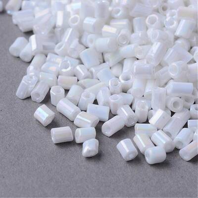 Opaque Rainbow Two Cut Glass Seed Beads