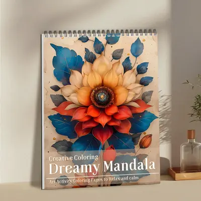 Flower Mandala Theme Coloring Painting, Flower Blooming Form, Beautiful Pattern, Valentine's Day and Other Holiday Party Gift...