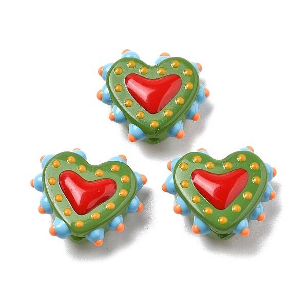 Handmade Lampwork Bumpy Beads Heart