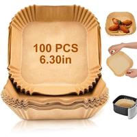 Fathersdaygifts 100 pcs Air Fryer Liners  Disposable Paper Liner  for Baking Roasting Microwave Non-Stick, Square Liners Free...