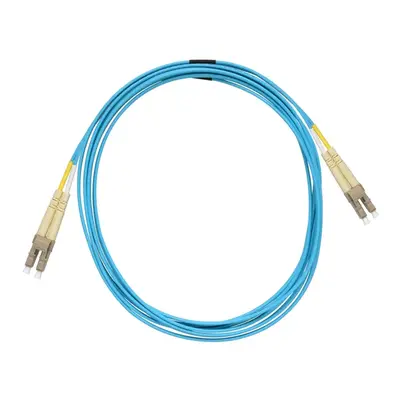 41696 Monoprice MM OM4 Fiber Optic Cable LC-LC UL 2mm 50/125 OFNR Duplex Aqua 3m