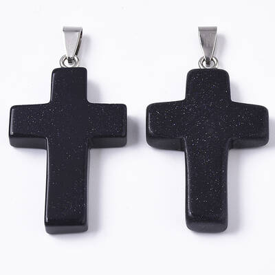 Synthetic Blue Goldstone Pendants