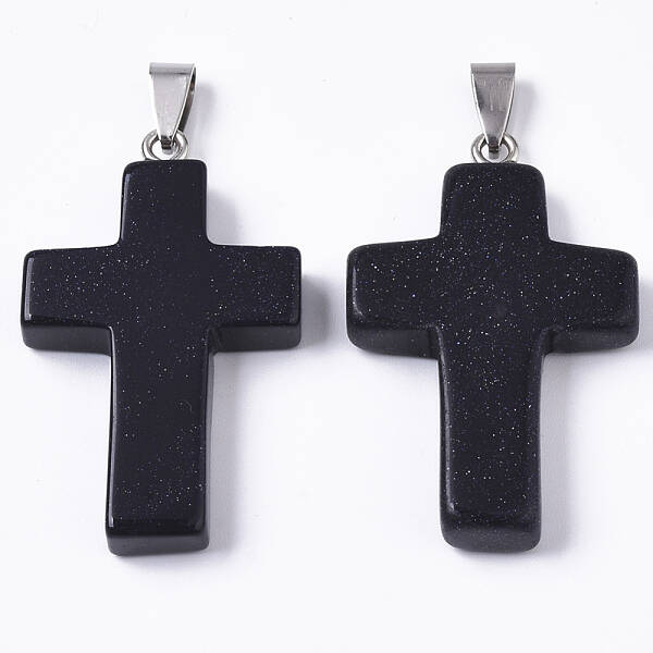 Synthetic Blue Goldstone Pendants