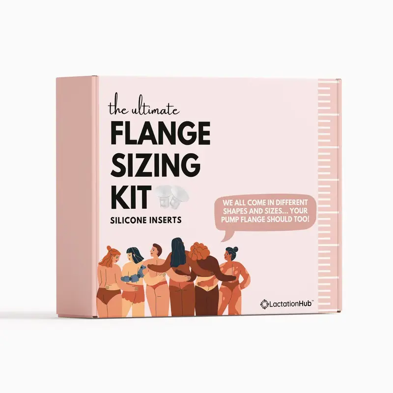 Flange Sizing Kit, incudes: Pumping Spray + Flange Sizing Silicone Nipple Ruler + Clear Comfort Silicone Flange Inserts pairs...