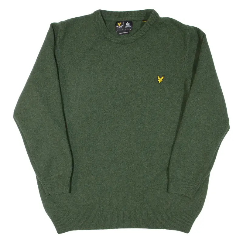 LYLE & SCOTT Mens Jumper Green Tight Knit Wool 2XL