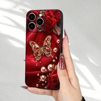 The new phone case features a red heart and butterfly design, providing full protection with shockproof and drop-resistant TP...
