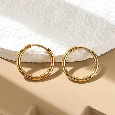 PVD Vacuum Plating 304 Stainless Steel Huggie Hoop Earrings for Women