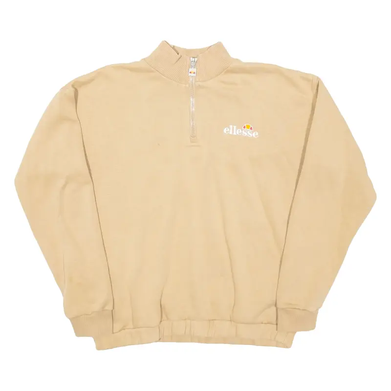ELLESSE Girls Sweatshirt Brown 1/4 Zip 13-14Y