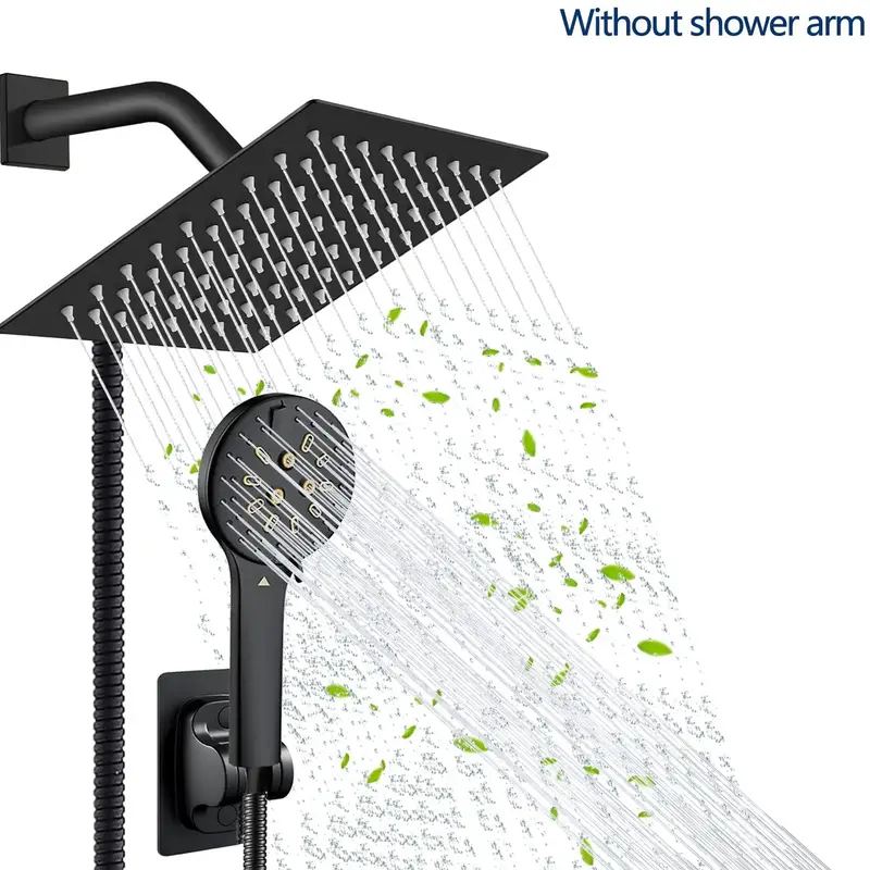 360 Degree Rotatable Shower Head Set, 1 Set High Pressure Rainfall Shower Head, 6 Modes Adjustable Handheld Shower Head Set, ...